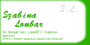 szabina lombar business card